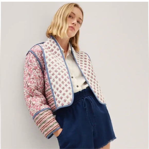 Mango Jackets & Blazers - Patchwork Floral Reversible Jacket in Indigo & Petal